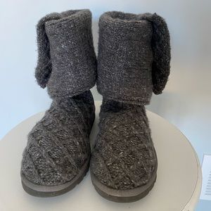 UGG Cardy Lattice Sweater Boot Gray